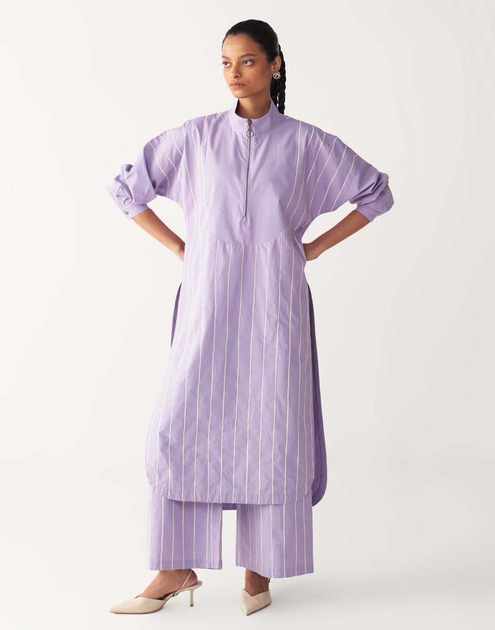 U-YOKE EMB. TUNIC-LAVENDER
