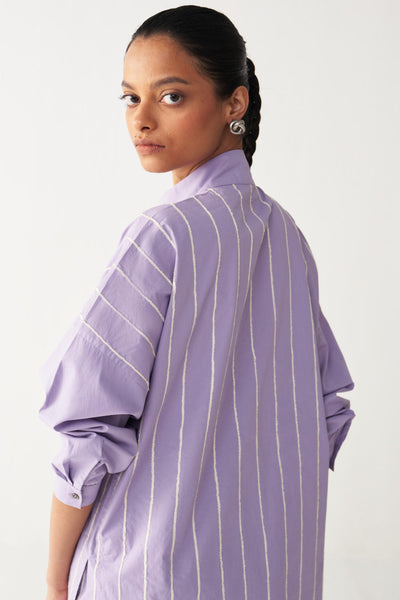 U-YOKE EMB. TUNIC-LAVENDER