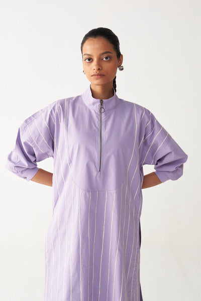 U-YOKE EMB. TUNIC-LAVENDER