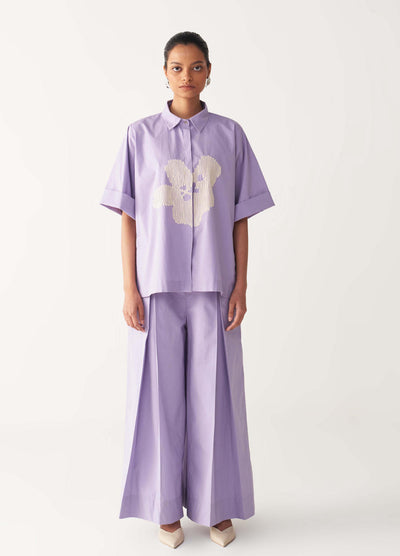 INVERTED BOX PLEAT BOTTOM-LAVENDER
