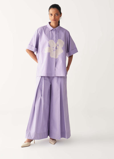 INVERTED BOX PLEAT BOTTOM-LAVENDER