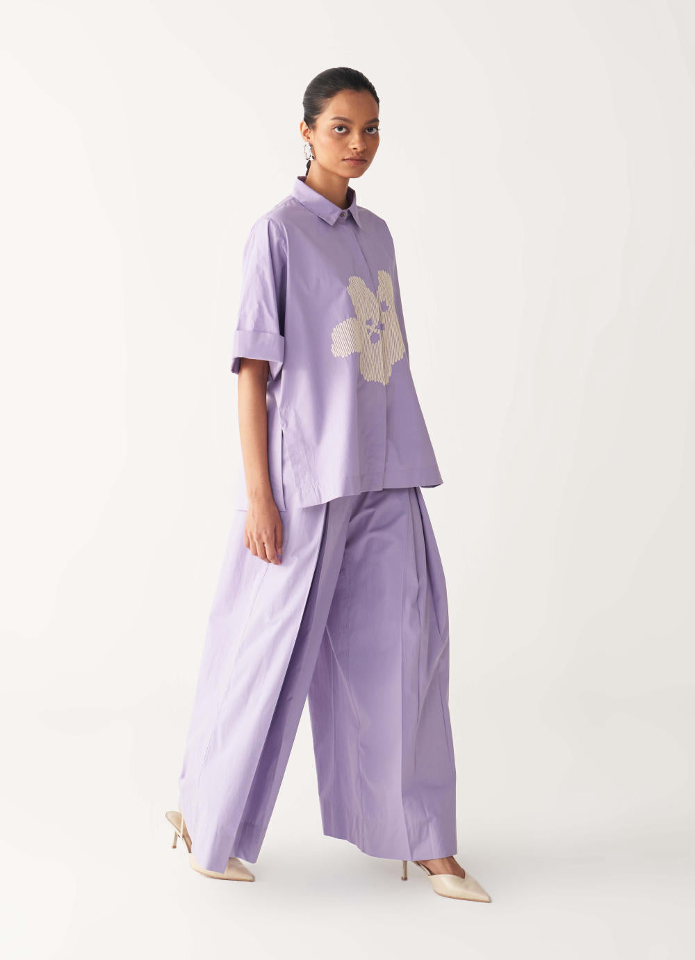INVERTED BOX PLEAT BOTTOM-LAVENDER
