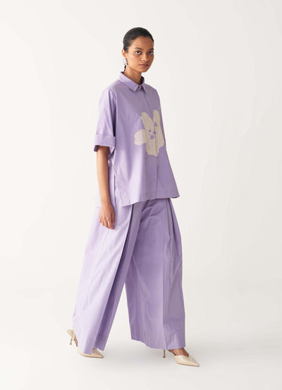 INVERTED BOX PLEAT BOTTOM-LAVENDER