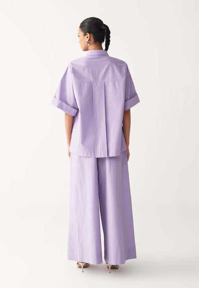 INVERTED BOX PLEAT BOTTOM-LAVENDER