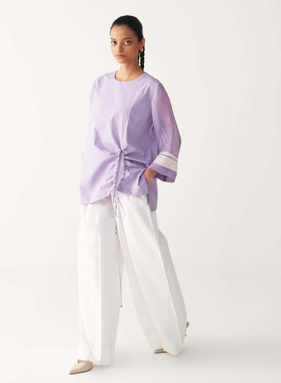 FRONT DRAWSTRING TOP CO-ORD-LAVENDER