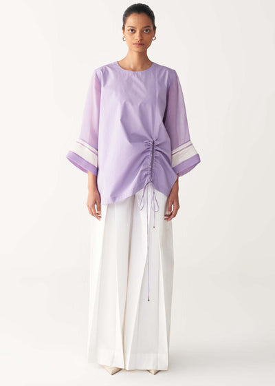 FRONT DRAWSTRING TOP -LAVENDER