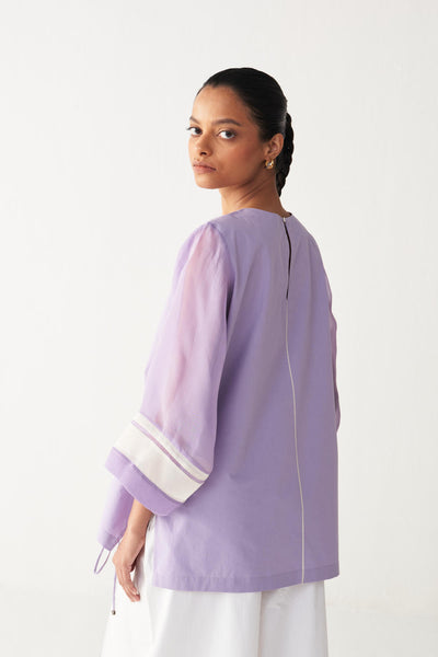 FRONT DRAWSTRING TOP CO-ORD-LAVENDER