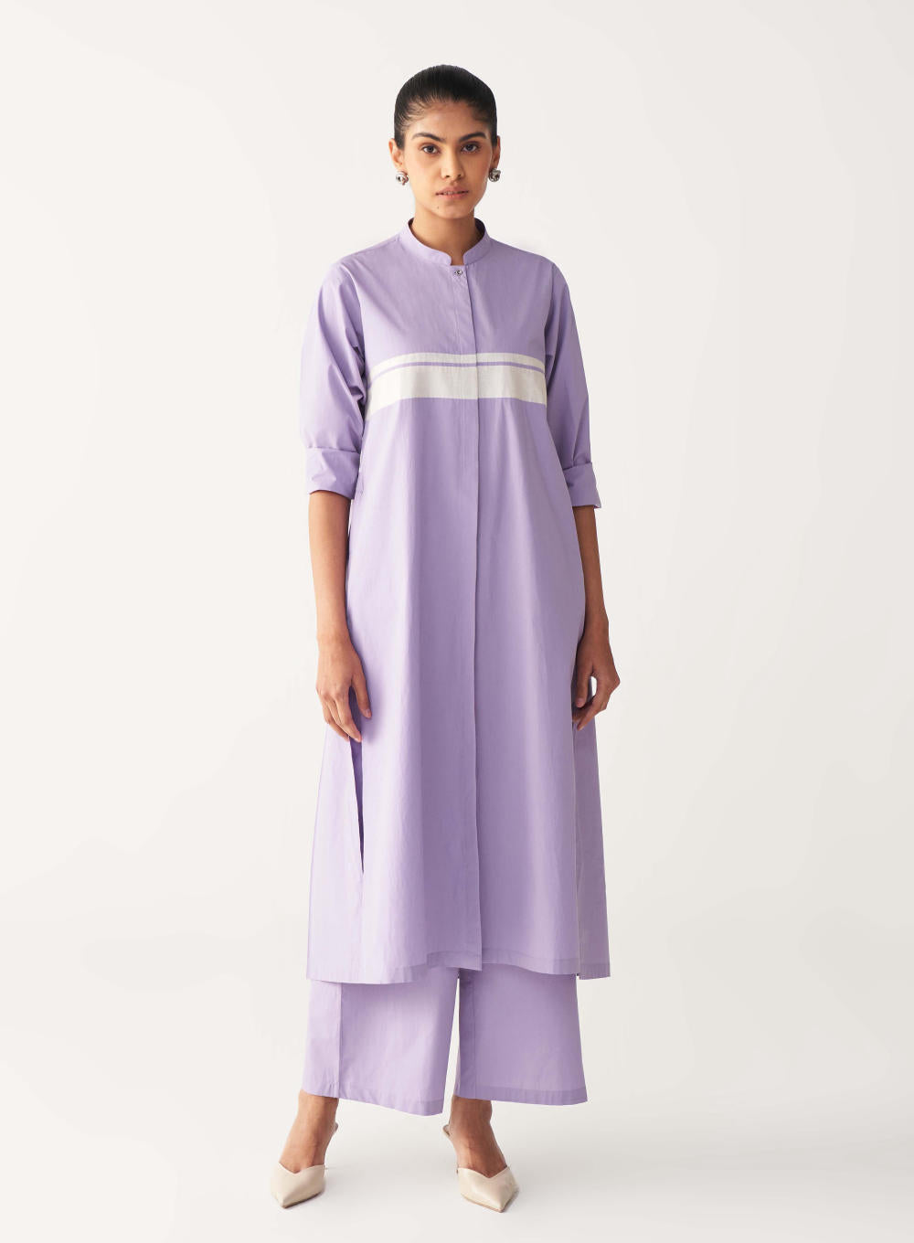 BACK PLEAT JACKET CO-ORD-LAVENDER