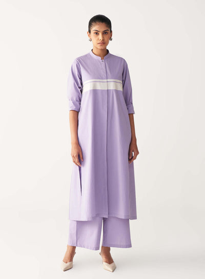 BACK PLEAT JACKET CO-ORD-LAVENDER