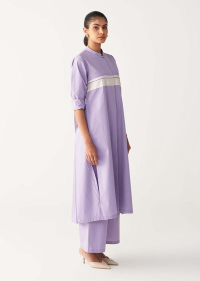 BACK PLEAT JACKET-LAVENDER