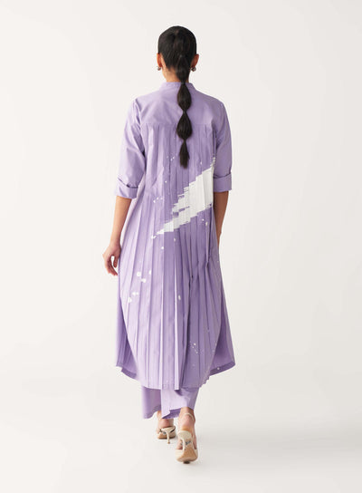 BACK PLEAT JACKET-LAVENDER