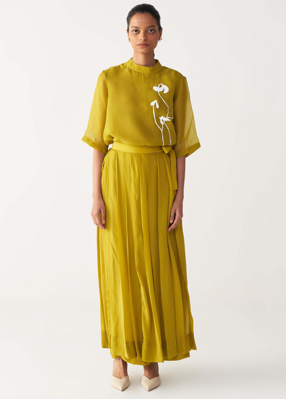 POPPY TOP CO-ORD-LIME