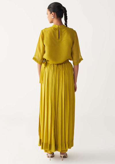 POPPY TOP CO-ORD-LIME