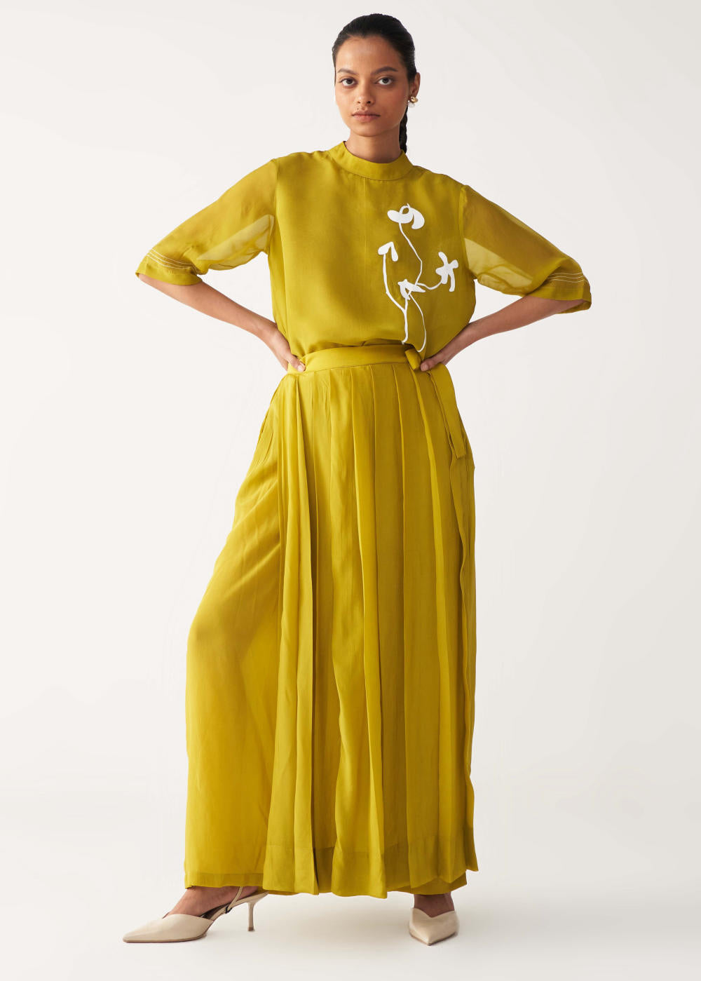 POPPY TOP CO-ORD-LIME