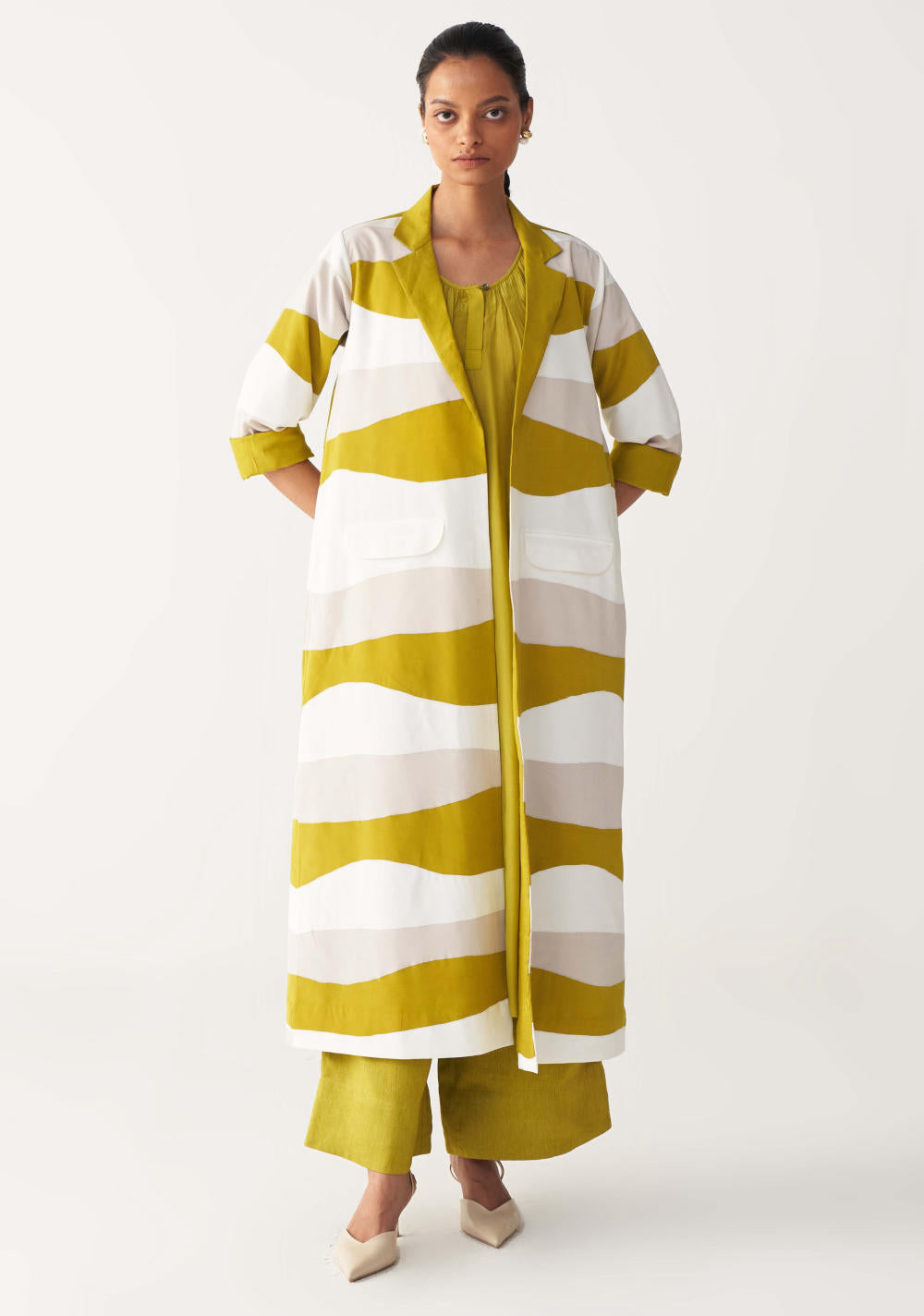 APPLIQUE JACKET CO-ORD (SET OF 3)-LIME