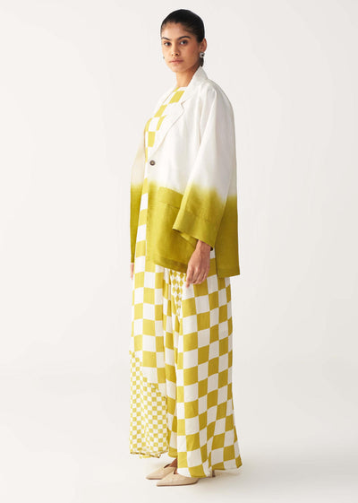 DIP DYE JACKET CO-ORD (Dress included)-IVORY & LIME