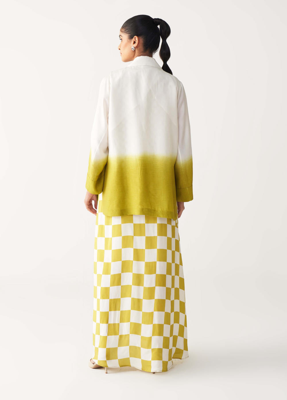 DIP DYE JACKET CO-ORD (Dress included)-IVORY & LIME