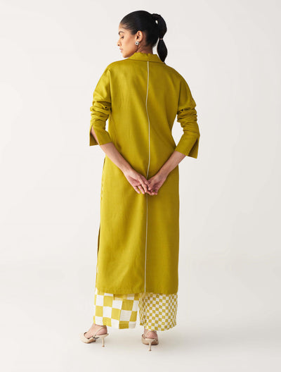 V NECK TUNIC CO-ORD-LIME