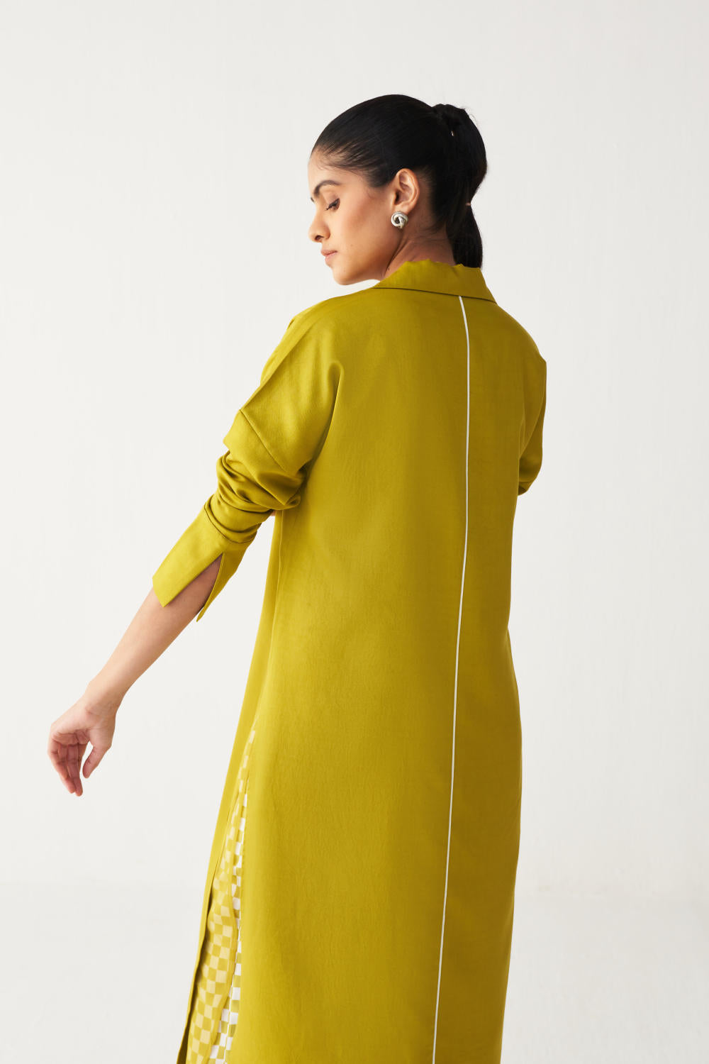 V NECK TUNIC CO-ORD-LIME