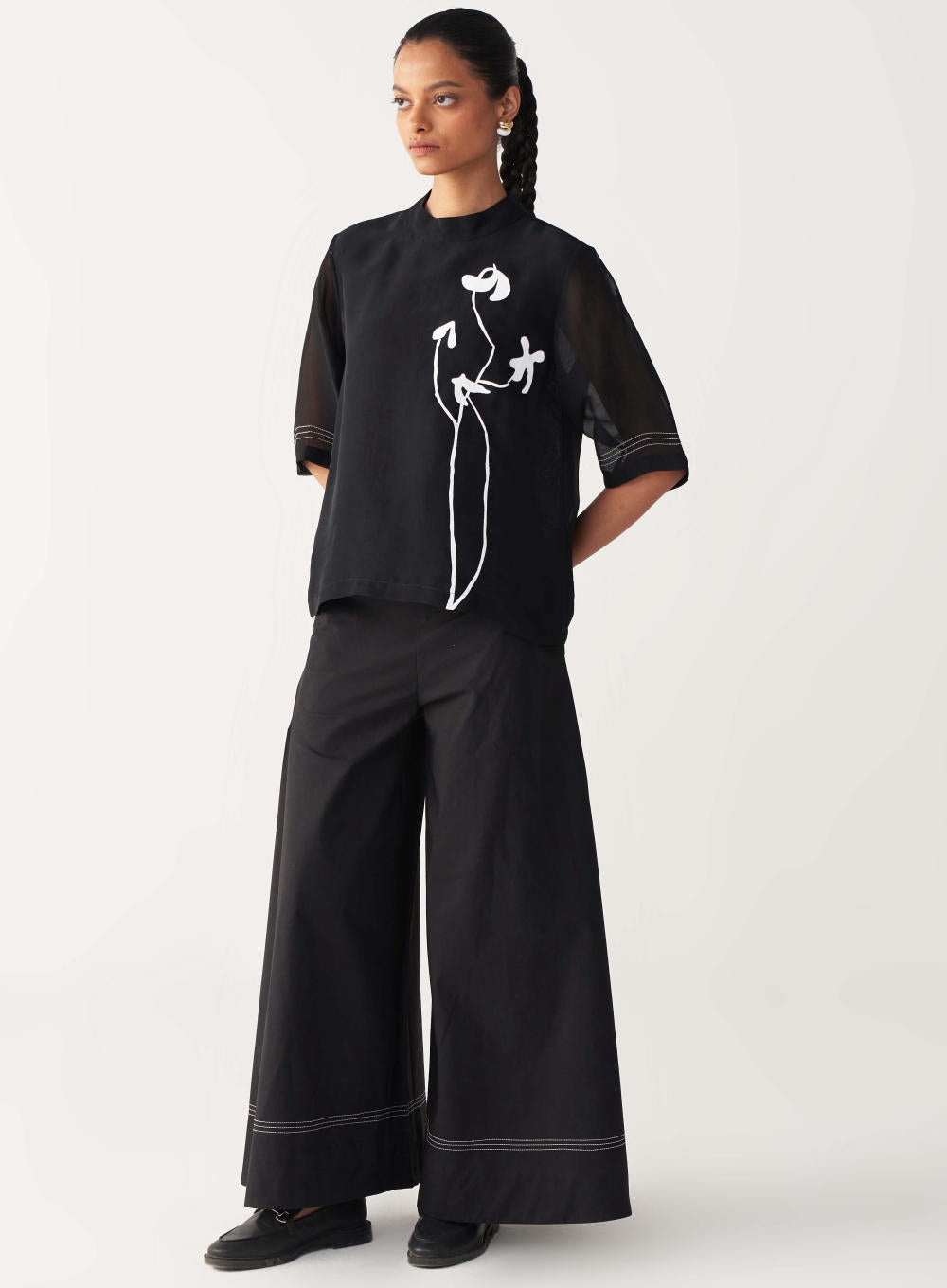POPPY TOP-BLACK