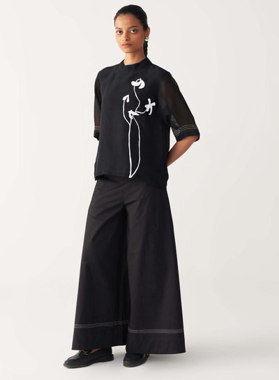 POPPY TOP-BLACK