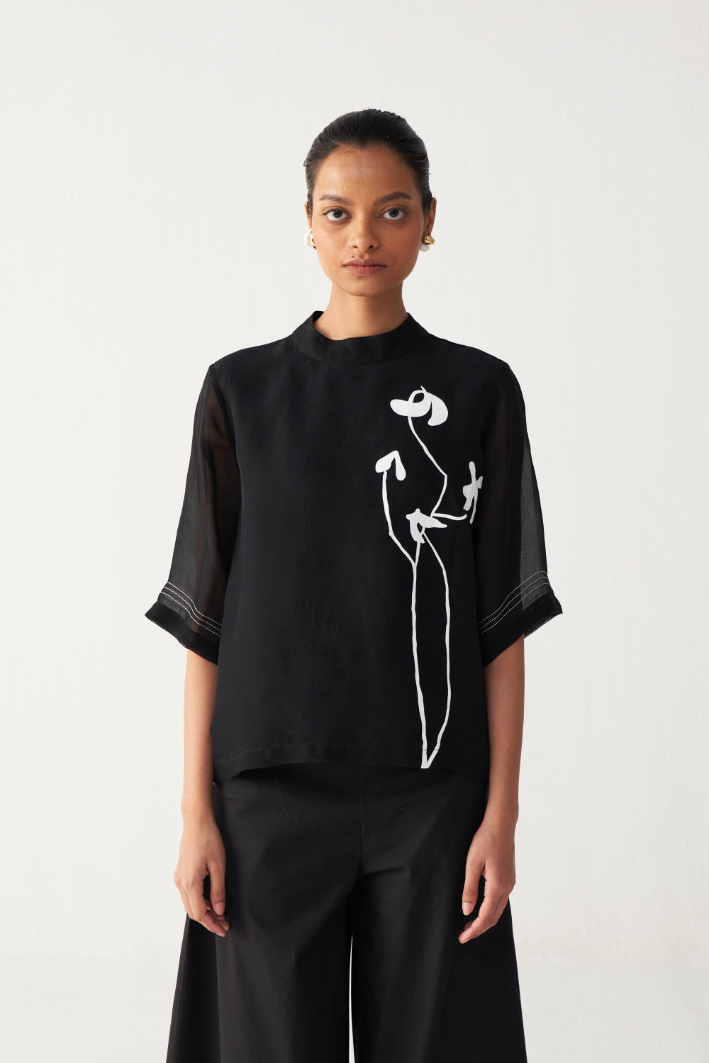 POPPY TOP-BLACK