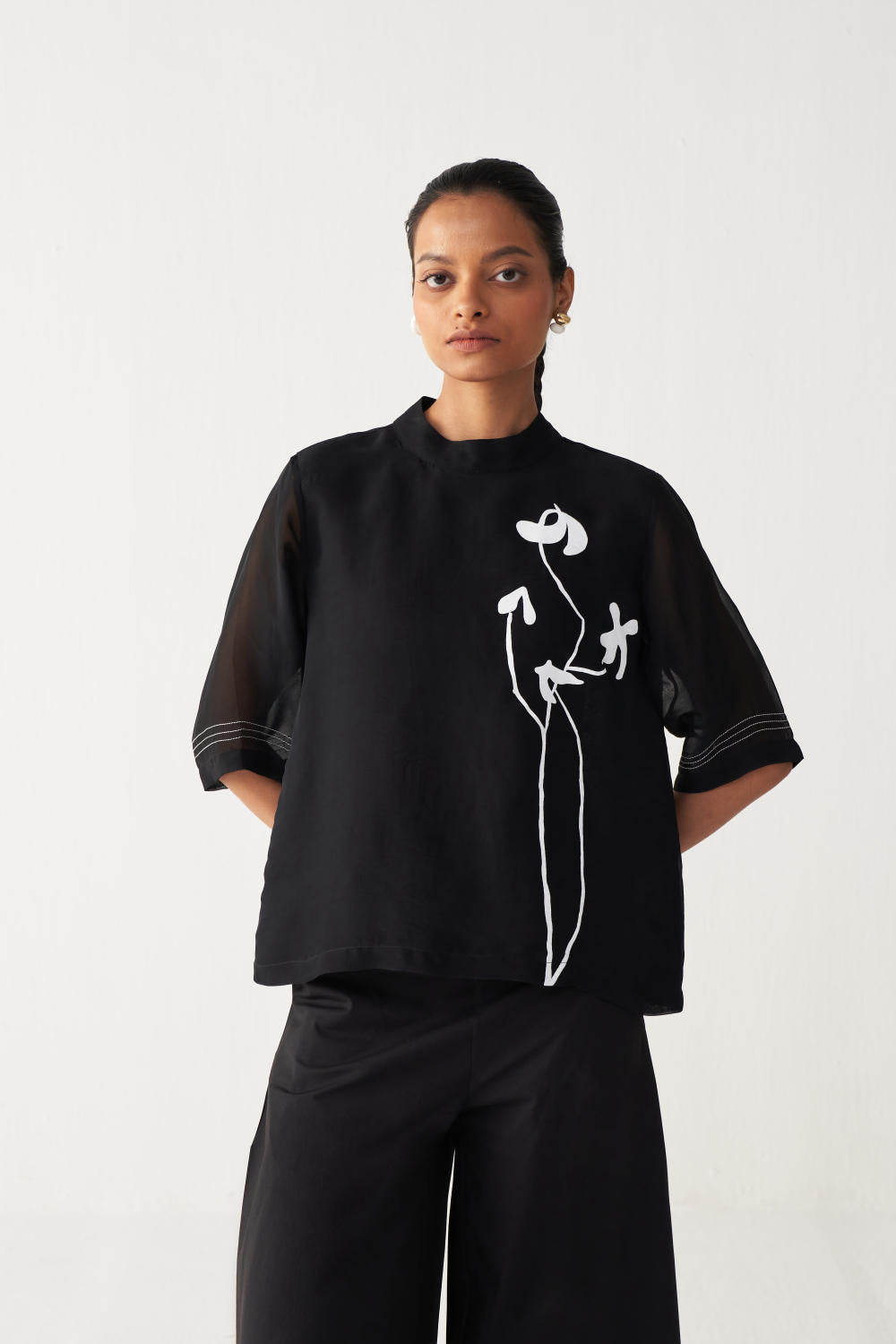 POPPY TOP-BLACK