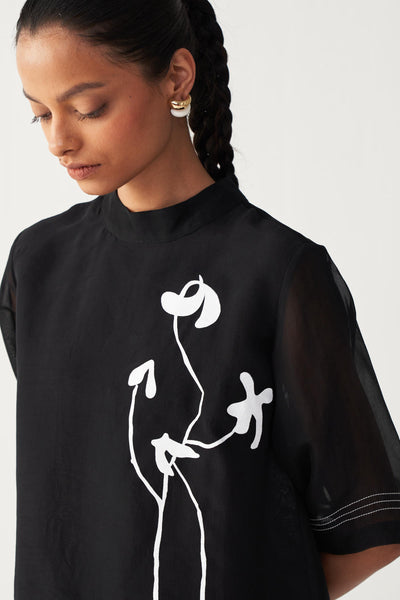 POPPY TOP-BLACK