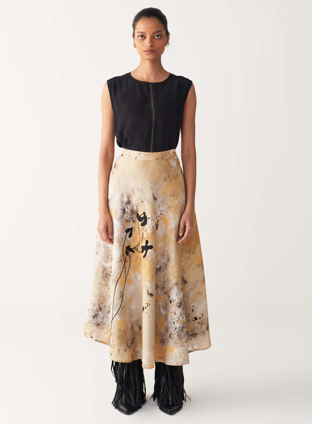 CIRCULAR PAINTER SKIRT CO-ORD-MULTICOLOR