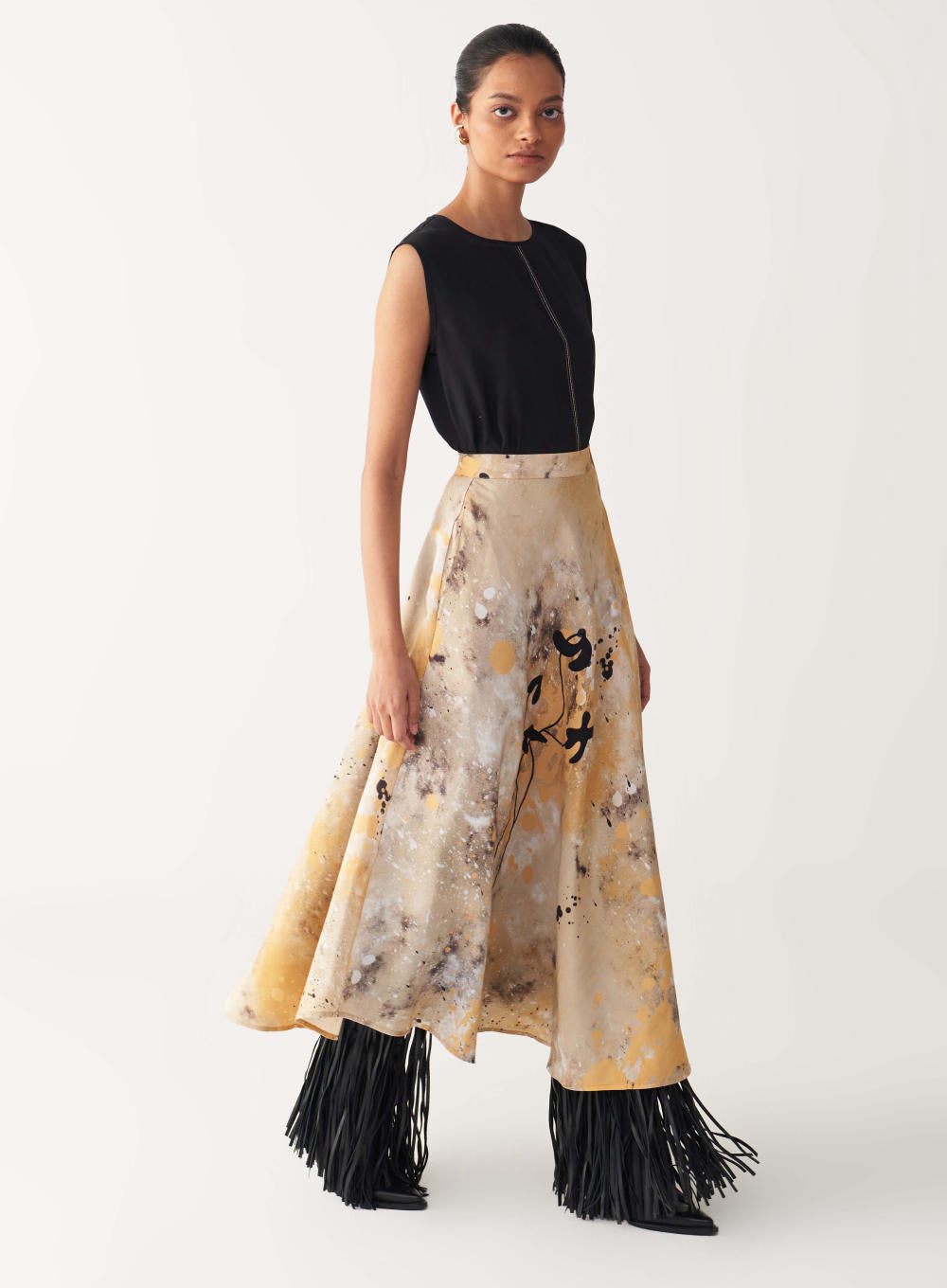CIRCULAR PAINTER SKIRT CO-ORD-MULTICOLOR