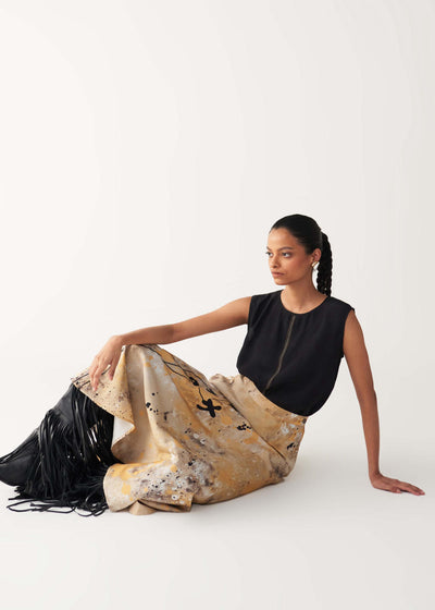 CIRCULAR PAINTER SKIRT-MULTI-COLOUR