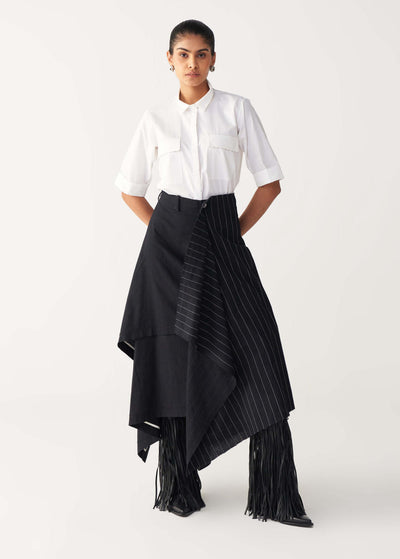 EMB. HANDKERCHIEF SKIRT CO-ORD-BLACK & WHITE