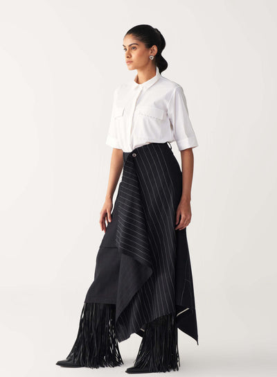 EMB. HANDKERCHIEF SKIRT CO-ORD-BLACK & WHITE