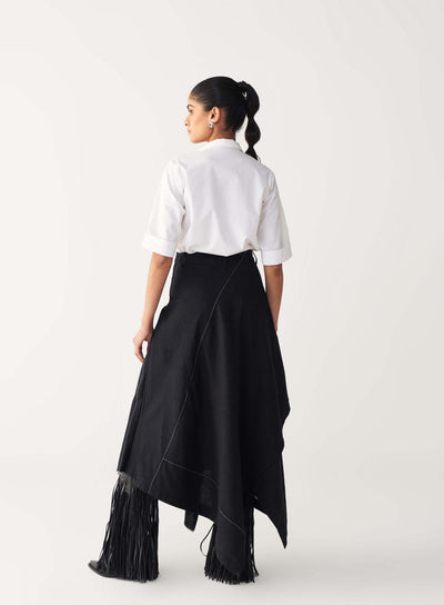 EMB. HANDKERCHIEF SKIRT CO-ORD-BLACK & WHITE