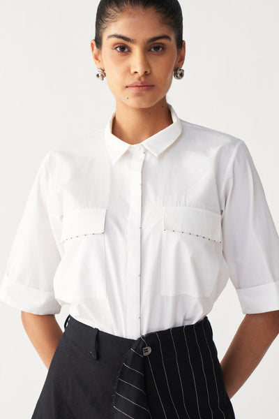 EMB. HANDKERCHIEF SKIRT CO-ORD-BLACK & WHITE