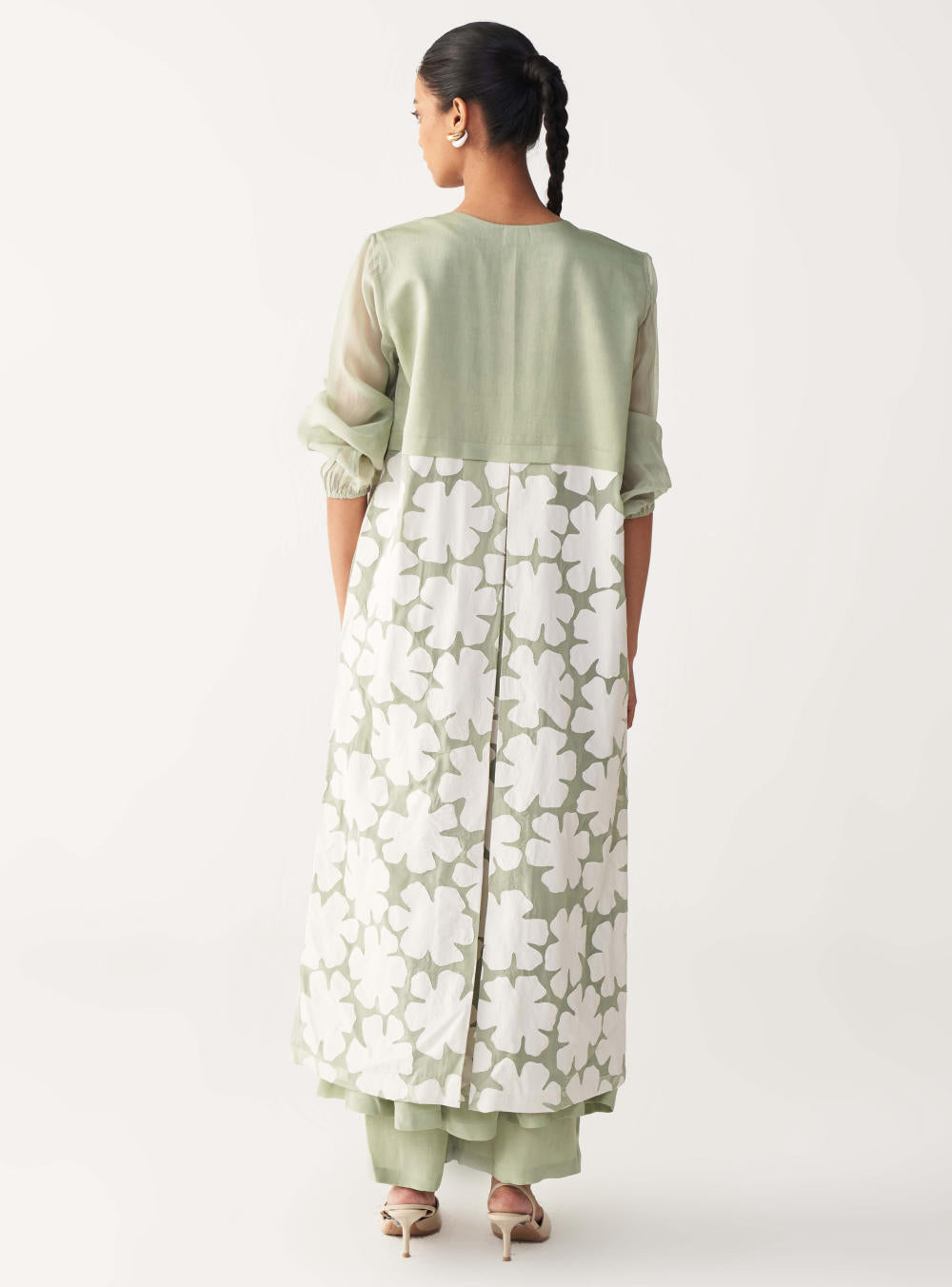 FLORAL BACK YOKE JACKET-MINT