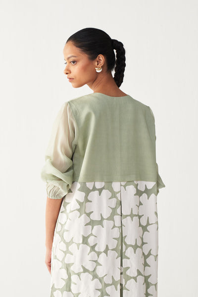 FLORAL BACK YOKE JACKET-MINT