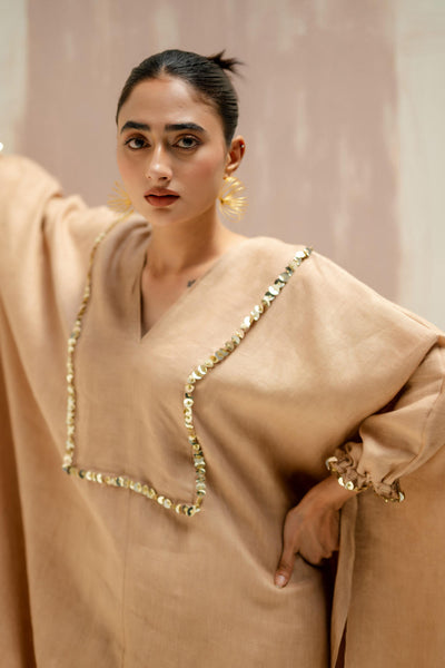 Moroccan Kaftan with Pants-Camel