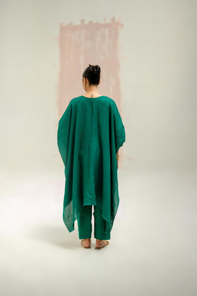 Moroccan Star Kaftan with Pants-Green
