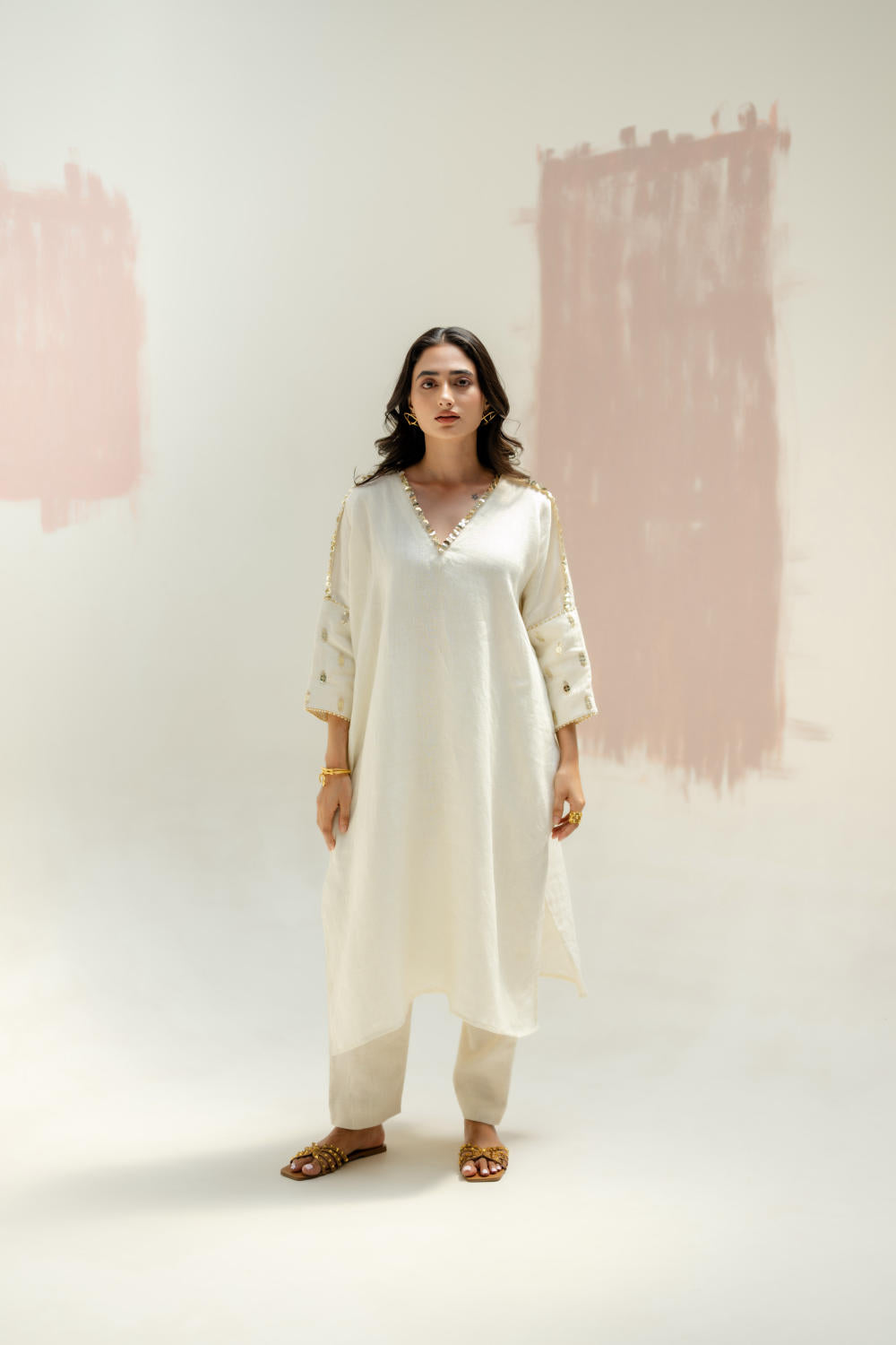 Star Antifit Kurta + Pants-White