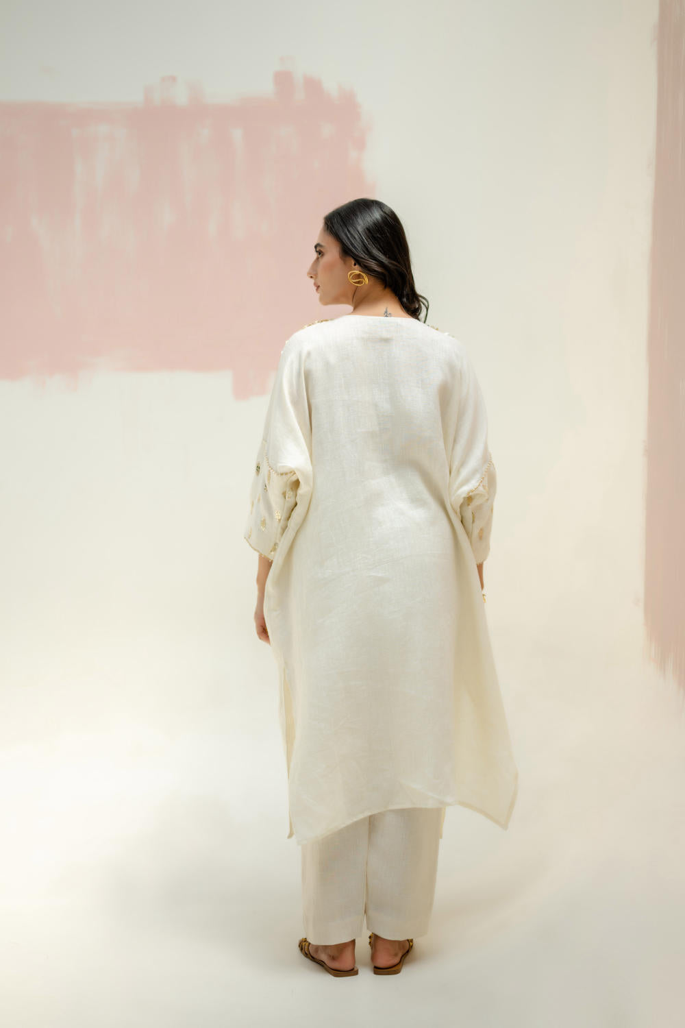 Star Antifit Kurta + Pants-White