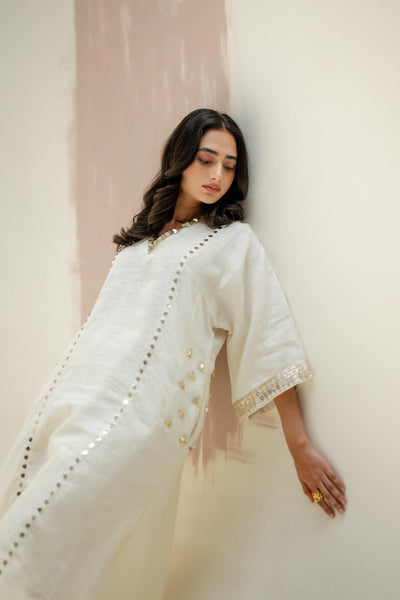 Aaram Choga Kurta with Pants-White