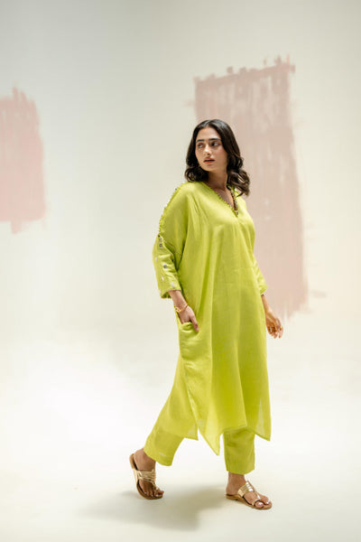 Star Antifit Kurta with Pants-SUBLIME NEON