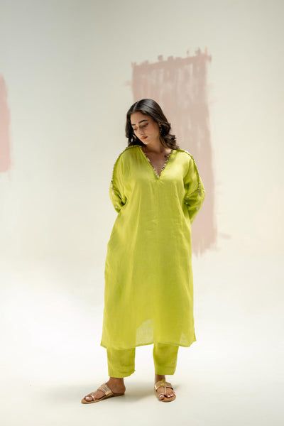 Star Antifit Kurta with Pants-SUBLIME NEON