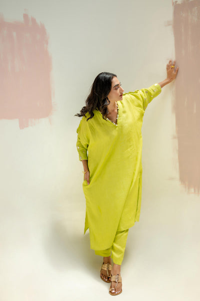Star Antifit Kurta with Pants-SUBLIME NEON