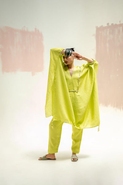 Moroccan Kaftan with Pants-SUBLIME NEON