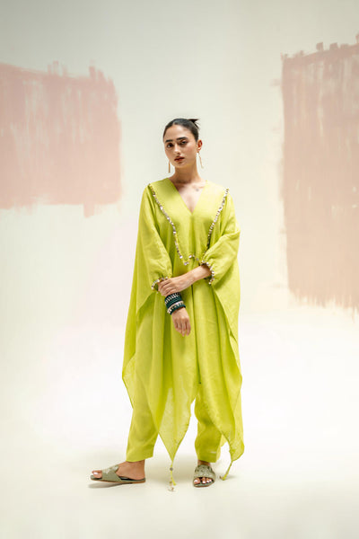 Moroccan Kaftan with Pants-SUBLIME NEON