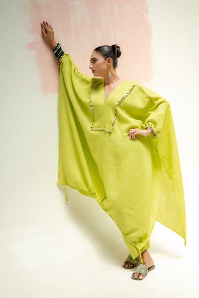 Moroccan Kaftan with Pants-SUBLIME NEON