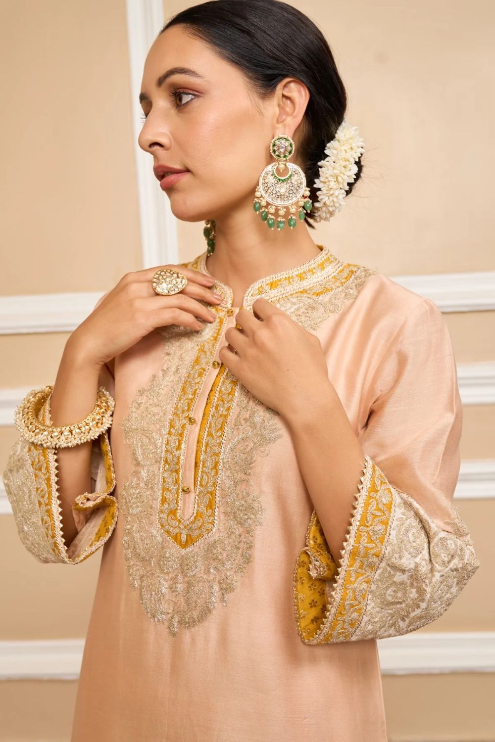 Sabaa Straight kurta with salwar and dupatta-Rosepink