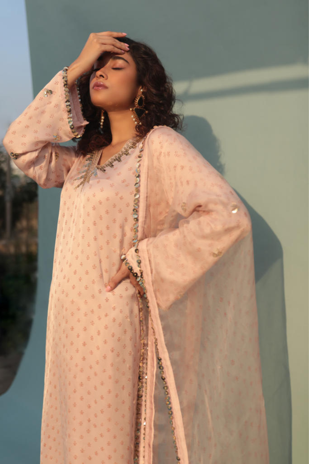 Saba Pink Kurta Set with Pant and Dupatta-SKCCLSTSC